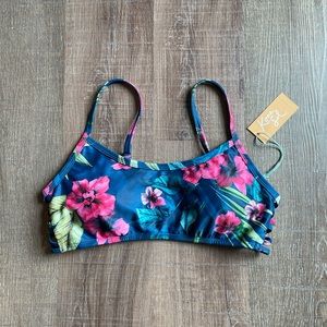 Kona Sol Floral Bikini Top, size M, brand new